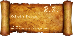 Roheim Kevin névjegykártya